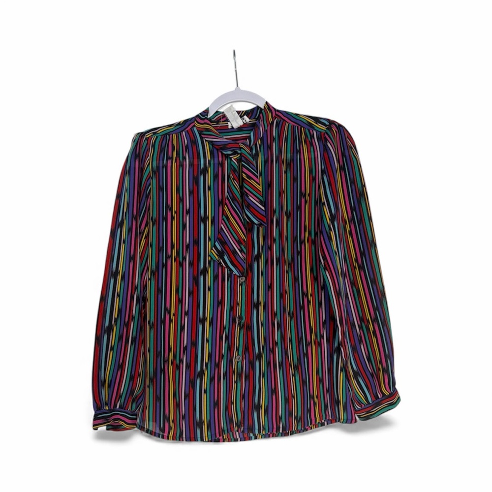 Regina Porte Vibrant Multicolor Striped Women's Blouse